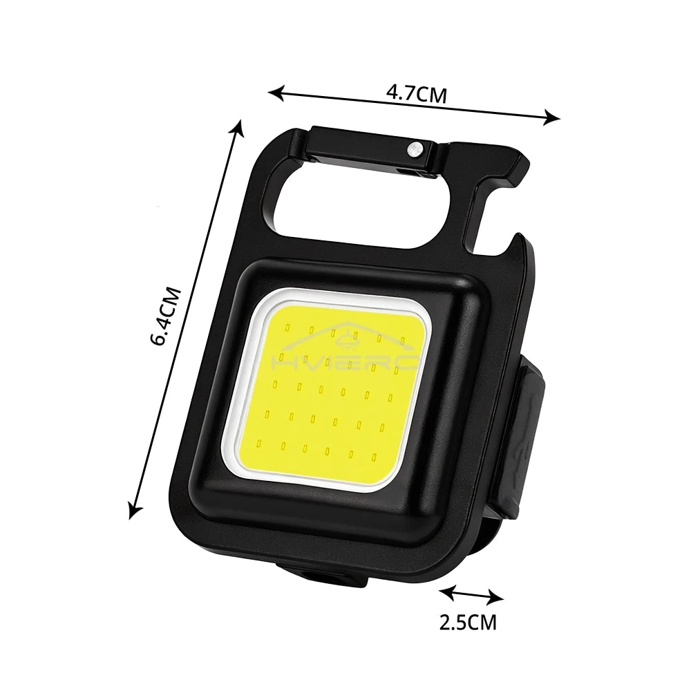 COB Work Light Flashlamp Mini Flashlight Keychain Carry LED Waterproof USB Charge Convenient Emergency Outdoor Lighting Camping