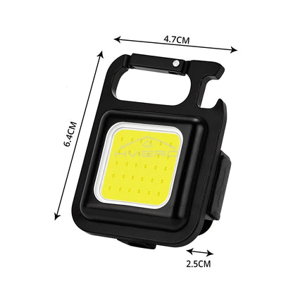 COB Work Light Flashlamp Mini Flashlight Keychain Carry LED Waterproof USB Charge Convenient Emergency Outdoor Lighting Camping