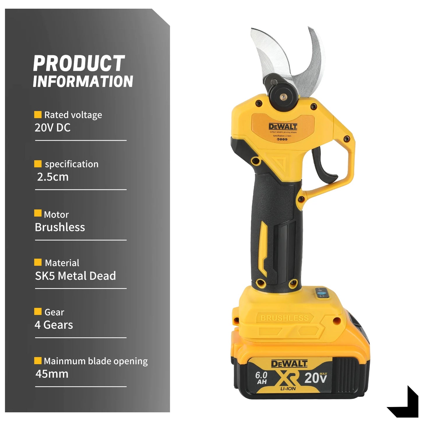 Dewalt 18V Brushless Cordless Pruning Shears:The Ideal Tool for Effortless and Precise Fruit Tree&Branch Trimming in Your Garden
