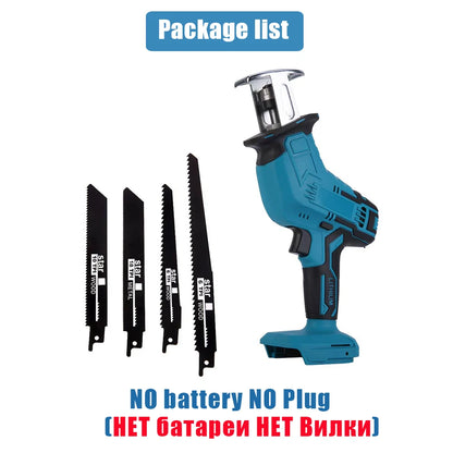 Cordless Electric Reciprocating Saw For Wood Metal PVC Pipe Cutting Portable Power Tools With 4 Blades For Makita 18V Battery