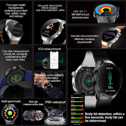 2025 New For Xiaomi Health Nursing Grade Smart Watch Men Blood Lipid Uric Acid Tracker ECG+PPG Clock Bluetooth Call Smartwatches