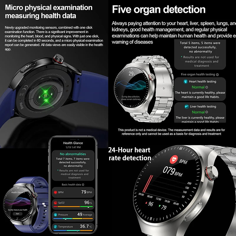 2025 New For Xiaomi Health Nursing Grade Smart Watch Men Blood Lipid Uric Acid Tracker ECG+PPG Clock Bluetooth Call Smartwatches
