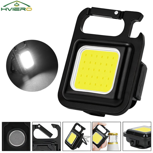 COB Work Light Flashlamp Mini Flashlight Keychain Carry LED Waterproof USB Charge Convenient Emergency Outdoor Lighting Camping