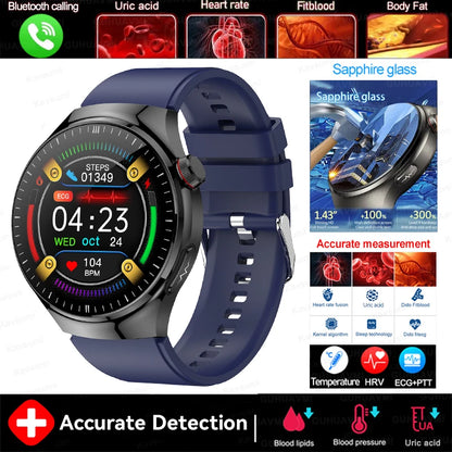 2025 New For Xiaomi Health Nursing Grade Smart Watch Men Blood Lipid Uric Acid Tracker ECG+PPG Clock Bluetooth Call Smartwatches