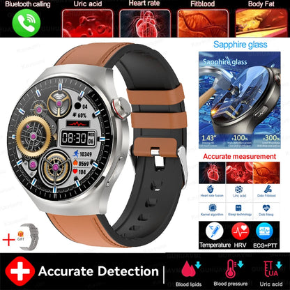 2025 New For Xiaomi Health Nursing Grade Smart Watch Men Blood Lipid Uric Acid Tracker ECG+PPG Clock Bluetooth Call Smartwatches