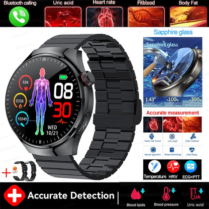 2025 New For Xiaomi Health Nursing Grade Smart Watch Men Blood Lipid Uric Acid Tracker ECG+PPG Clock Bluetooth Call Smartwatches