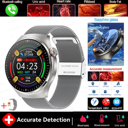 2025 New For Xiaomi Health Nursing Grade Smart Watch Men Blood Lipid Uric Acid Tracker ECG+PPG Clock Bluetooth Call Smartwatches