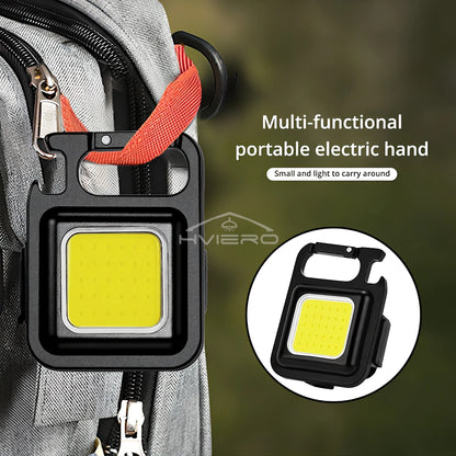 COB Work Light Flashlamp Mini Flashlight Keychain Carry LED Waterproof USB Charge Convenient Emergency Outdoor Lighting Camping