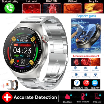 2025 New For Xiaomi Health Nursing Grade Smart Watch Men Blood Lipid Uric Acid Tracker ECG+PPG Clock Bluetooth Call Smartwatches