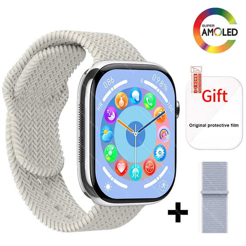 2025 New HK 11 Pro MAX Smart Watch Series 10 46mm AMOLED 4G ROM Bluetooth Call Network AI Robot Clock NFC Compass WatchMen Women