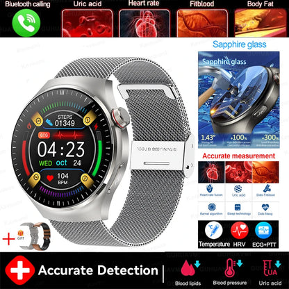 2025 New For Xiaomi Health Nursing Grade Smart Watch Men Blood Lipid Uric Acid Tracker ECG+PPG Clock Bluetooth Call Smartwatches