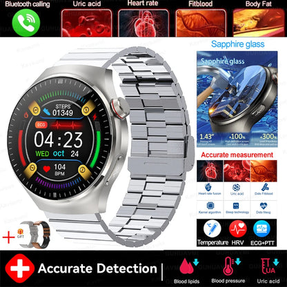 2025 New For Xiaomi Health Nursing Grade Smart Watch Men Blood Lipid Uric Acid Tracker ECG+PPG Clock Bluetooth Call Smartwatches