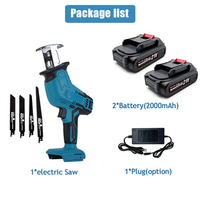 Cordless Electric Reciprocating Saw For Wood Metal PVC Pipe Cutting Portable Power Tools With 4 Blades For Makita 18V Battery