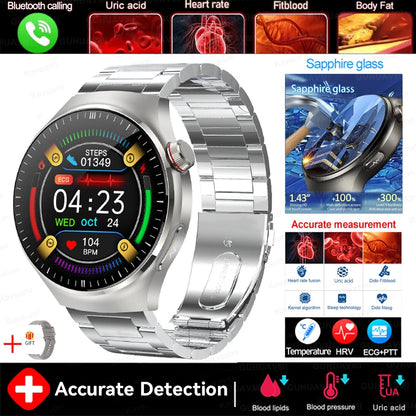 2025 New For Xiaomi Health Nursing Grade Smart Watch Men Blood Lipid Uric Acid Tracker ECG+PPG Clock Bluetooth Call Smartwatches