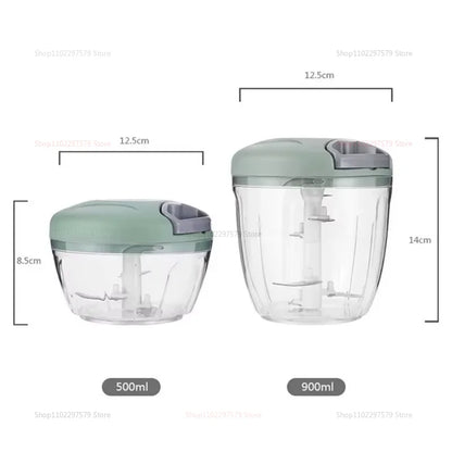 500ML 900ML Manual Garlic Chopper Meat Grinder Vegetable Cutter Slicer Fruit Crusher Kitchen Gadget Blenders for Food Prep