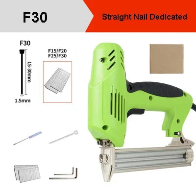 220V Electric Nail Gun Nailing Stapler Shooter Stapler Gun Woodworking Nail Gun Accessories Pneumatic Gun Nail F30 Straight Nail