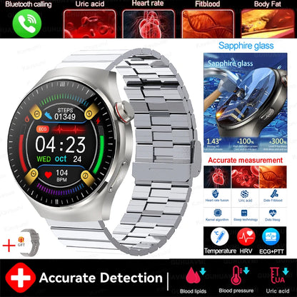 2025 New For Xiaomi Health Nursing Grade Smart Watch Men Blood Lipid Uric Acid Tracker ECG+PPG Clock Bluetooth Call Smartwatches