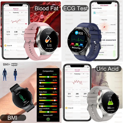 2025 New For Xiaomi Health Nursing Grade Smart Watch Men Blood Lipid Uric Acid Tracker ECG+PPG Clock Bluetooth Call Smartwatches